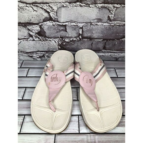 Fitflop 3200 Walkstar Pink Synthetic Thong Wedge Sandals Women’s Sz 9M US/41EU - Picture 11 of 16